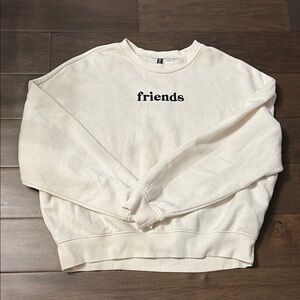 H&M women’s pullover White Friends forever heart Sweater